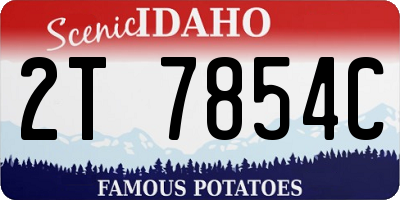 ID license plate 2T7854C