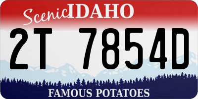 ID license plate 2T7854D