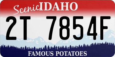 ID license plate 2T7854F