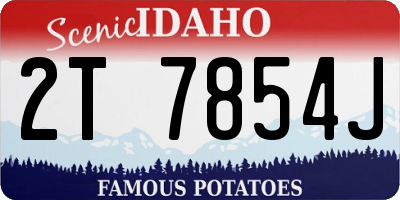 ID license plate 2T7854J