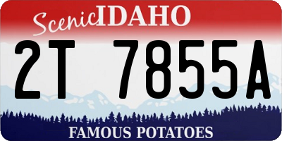 ID license plate 2T7855A