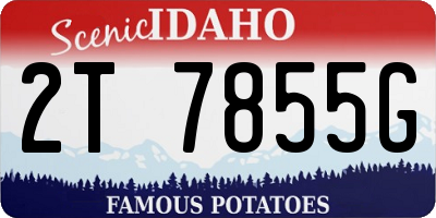 ID license plate 2T7855G