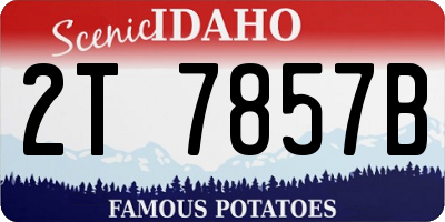 ID license plate 2T7857B