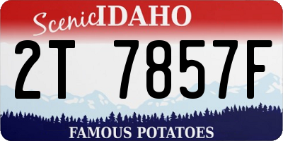 ID license plate 2T7857F