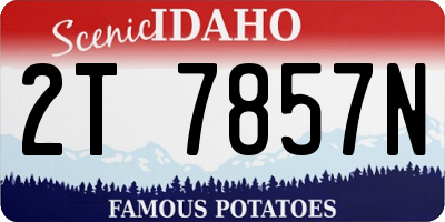 ID license plate 2T7857N