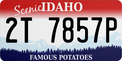 ID license plate 2T7857P