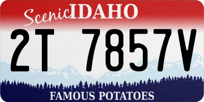 ID license plate 2T7857V