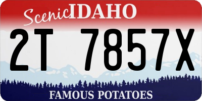 ID license plate 2T7857X