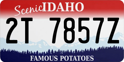ID license plate 2T7857Z