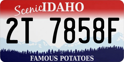 ID license plate 2T7858F