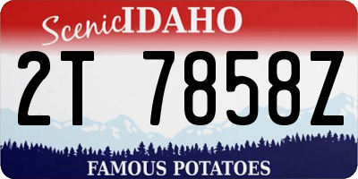ID license plate 2T7858Z