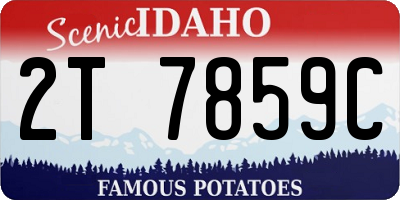 ID license plate 2T7859C