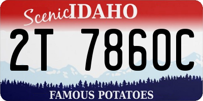 ID license plate 2T7860C