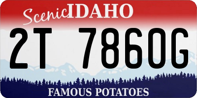 ID license plate 2T7860G