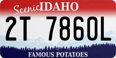 ID license plate 2T7860L