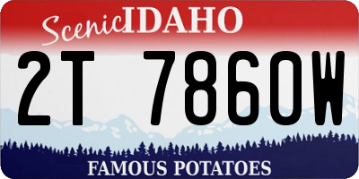 ID license plate 2T7860W