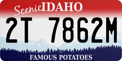 ID license plate 2T7862M
