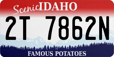 ID license plate 2T7862N