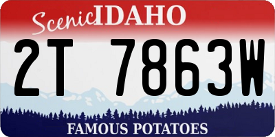 ID license plate 2T7863W