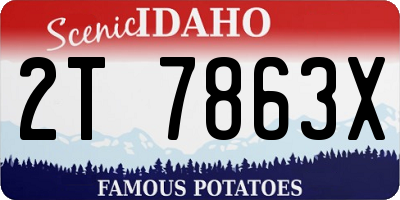 ID license plate 2T7863X