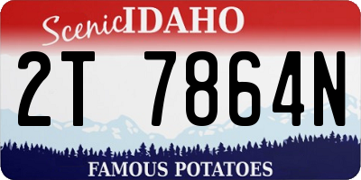 ID license plate 2T7864N