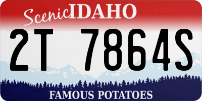 ID license plate 2T7864S
