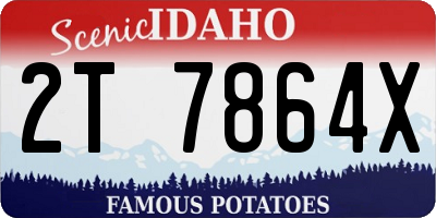ID license plate 2T7864X