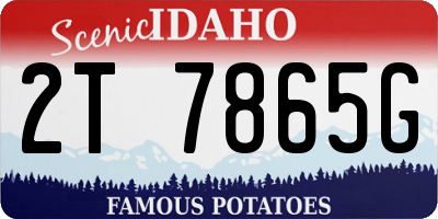 ID license plate 2T7865G