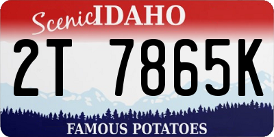 ID license plate 2T7865K