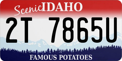 ID license plate 2T7865U
