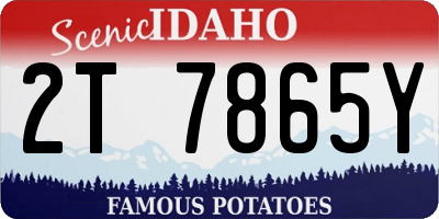 ID license plate 2T7865Y