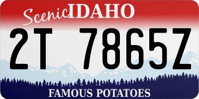 ID license plate 2T7865Z