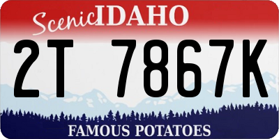 ID license plate 2T7867K