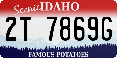 ID license plate 2T7869G