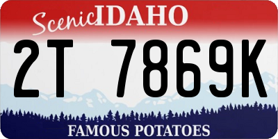 ID license plate 2T7869K
