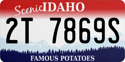 ID license plate 2T7869S