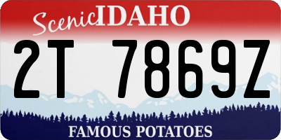 ID license plate 2T7869Z
