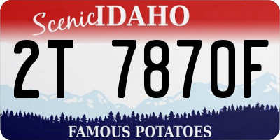 ID license plate 2T7870F