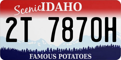 ID license plate 2T7870H