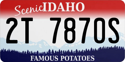 ID license plate 2T7870S