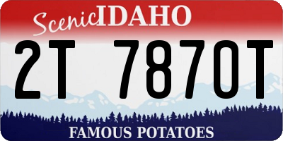 ID license plate 2T7870T