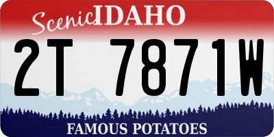 ID license plate 2T7871W