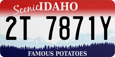 ID license plate 2T7871Y
