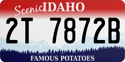 ID license plate 2T7872B