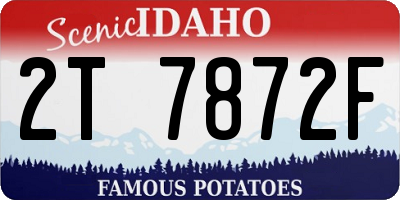 ID license plate 2T7872F