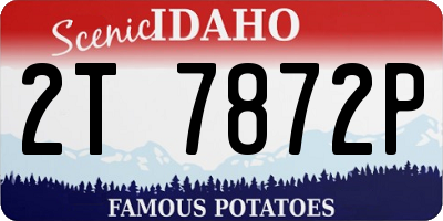 ID license plate 2T7872P