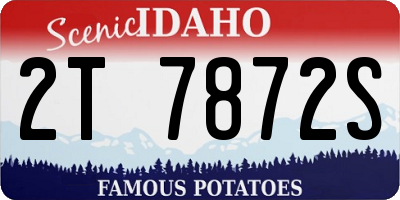 ID license plate 2T7872S