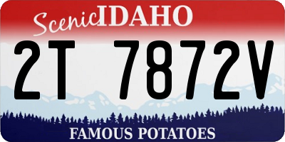 ID license plate 2T7872V