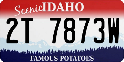 ID license plate 2T7873W