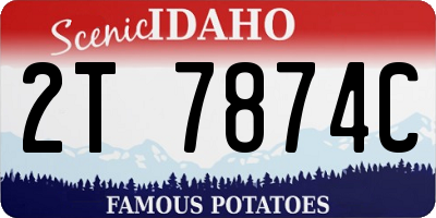 ID license plate 2T7874C